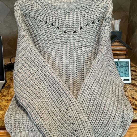 Elodie Women's Knit Pullover Sweater Grey M - Picture 3 of 6